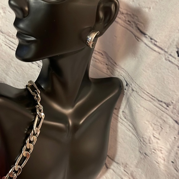Silvertone Chain Bracelet/Choker 15.5” - Picture 2 of 6